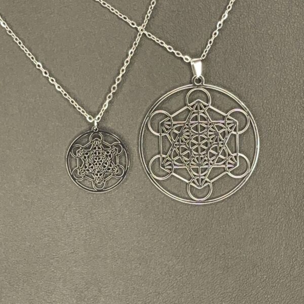 Collier "Cube de Metatron" argenté – Image 3