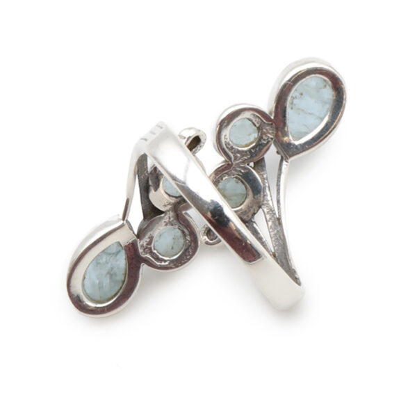 Bague réglable en Aigue Marine AA – Image 4