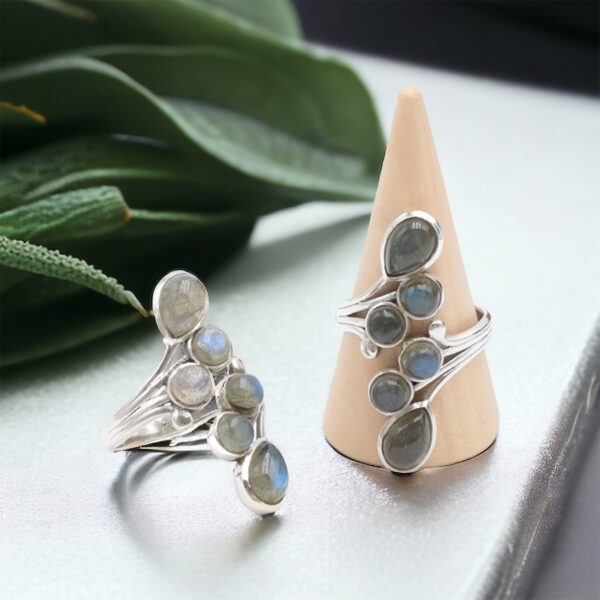 Bague réglable en Labradorite AA
