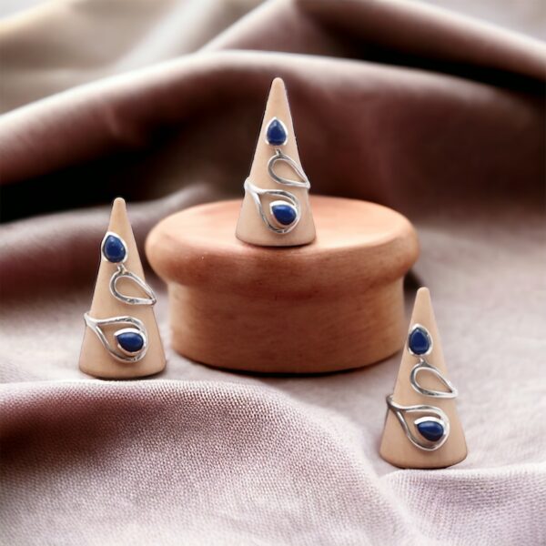 Bague réglable en Lapis Lazuli AA – Image 3